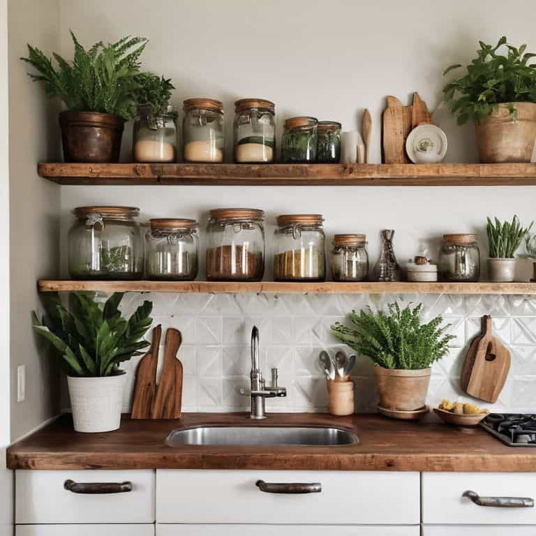 Beautiful Open Kitchen Shelves