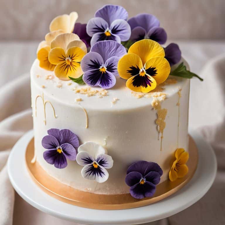 Edible flower cake decorations