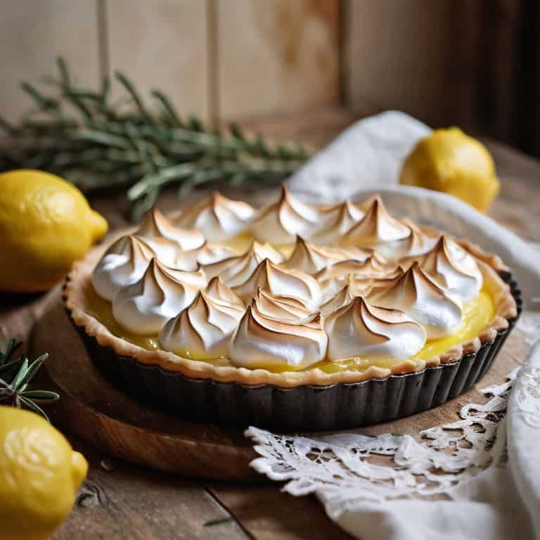 a classic lemon tart with meringue