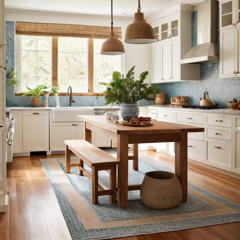 Textiles soften kitchen