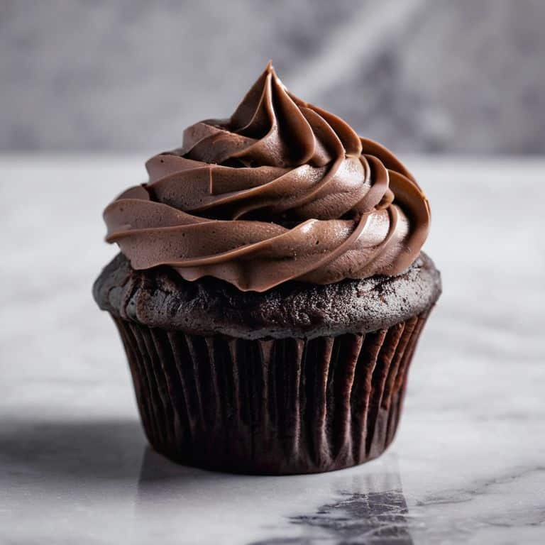 Rich chocolate cupcake with fudge frosting