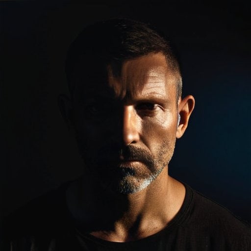 Wrapping It All Up: dramatic chiaroscuro portrait